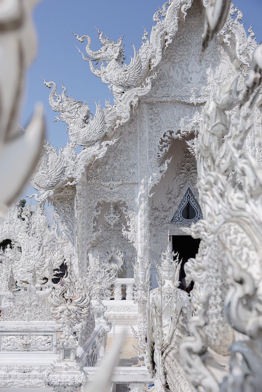 Détails de l'entrée principale - Temple Blanc - Wat Rong Khun - Chiang Rai - Nord de la Thaïlande