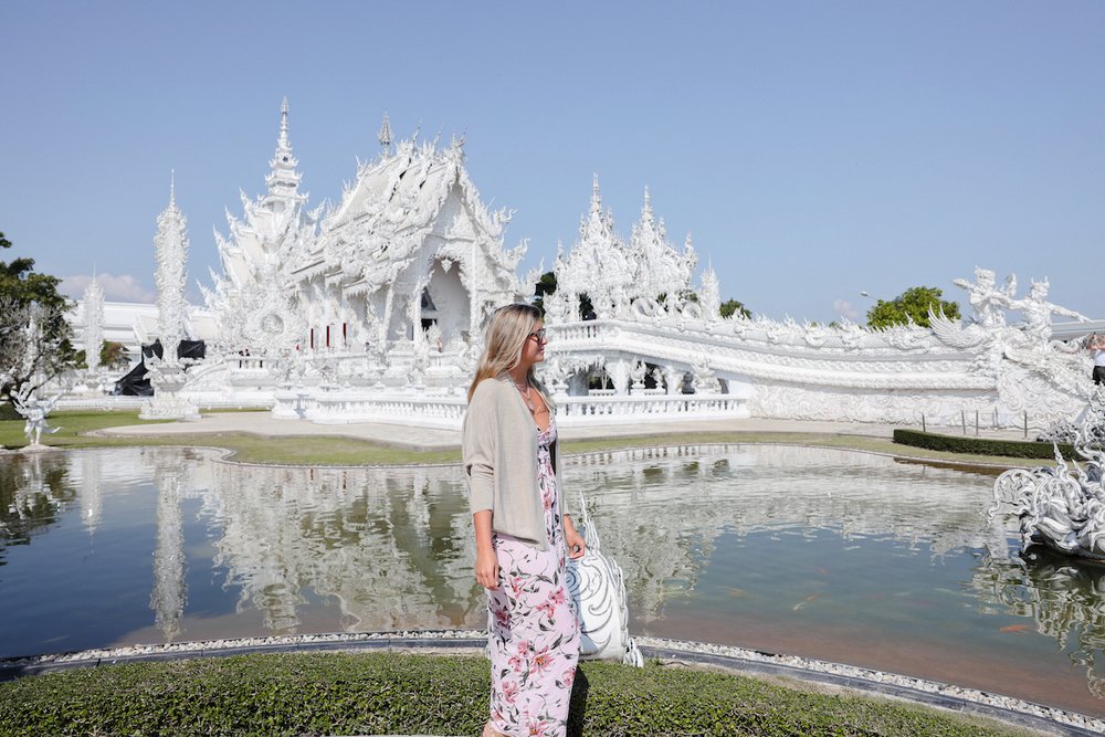 Me posting in front of the temple - White Temple (Wat Rong Khun) - Chiang Rai - Northern Thailand