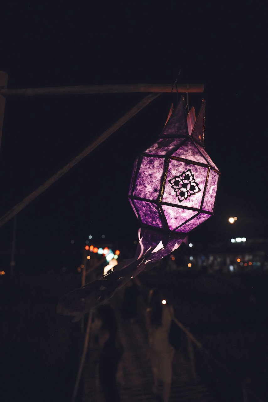 Purple lantern - Loy Krathong 2022 - Chiang Mai - Northern Thailand