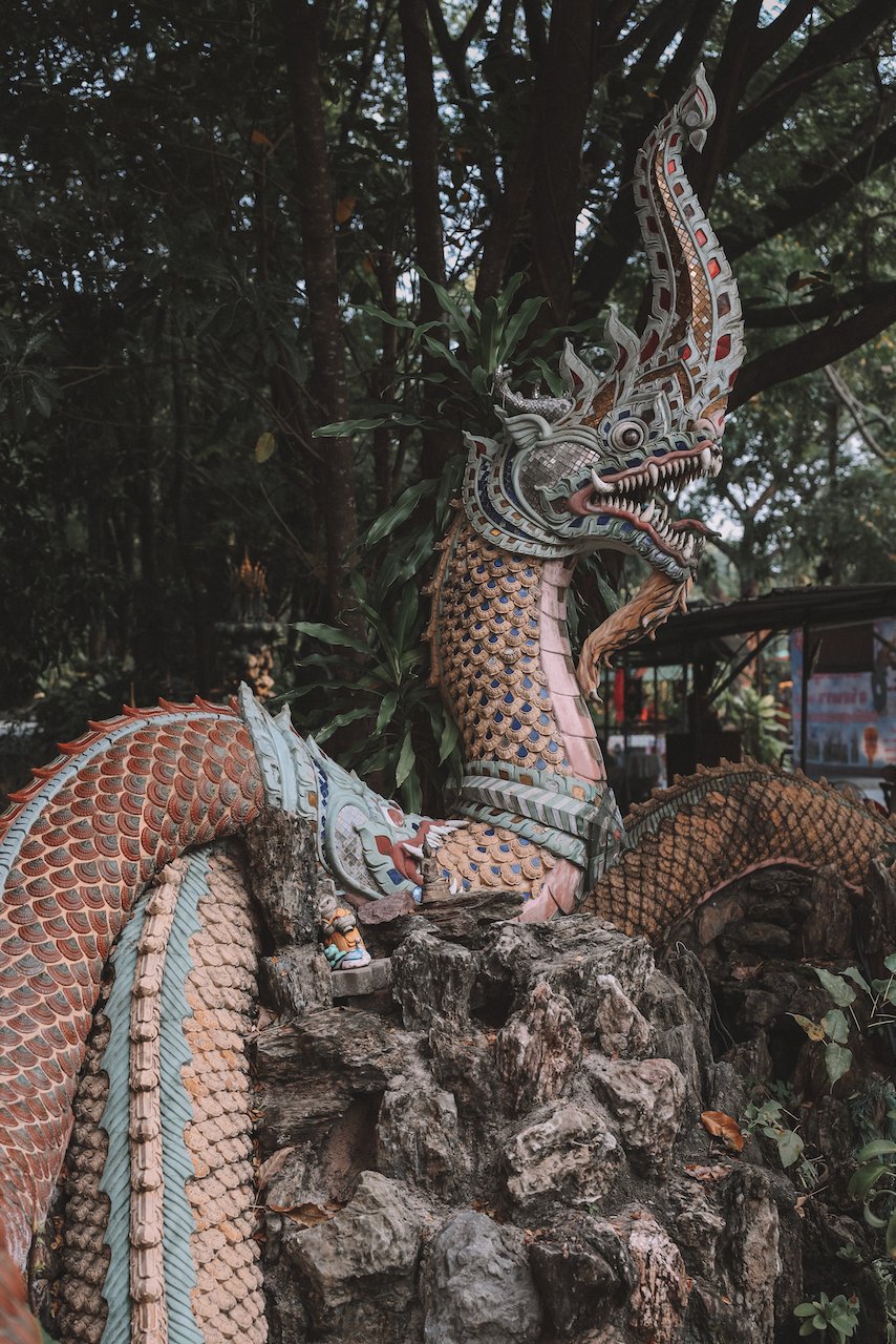 On of the additional dragon structures at Wat Samphran - Bangkok - Thailand