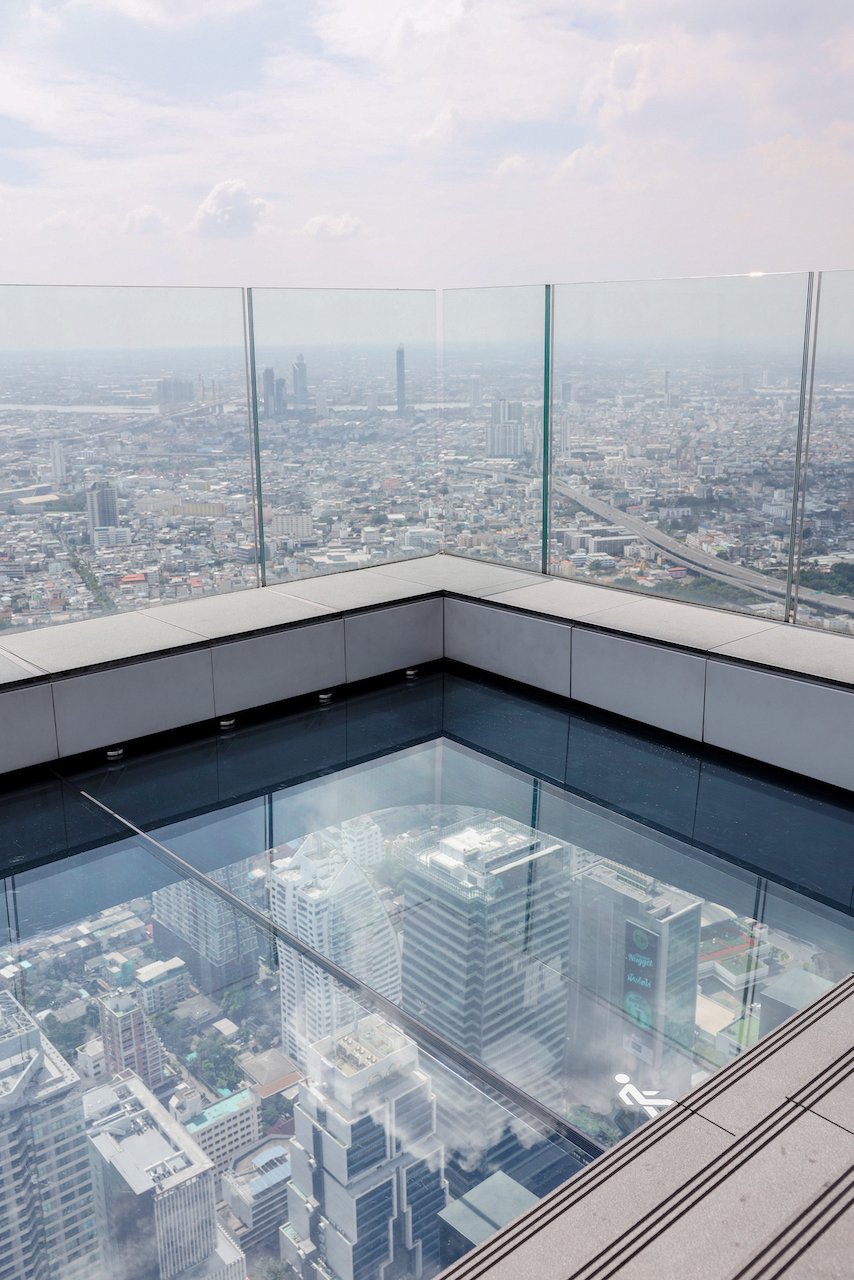 The glass floor on top of the tower at King Power Mahanakhon - Bangkok - Thailand