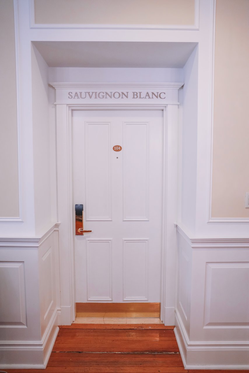 The door of our hotel room - Sauvignon Blanc - Riverbend Inn Hotel - Niagara-On-The-Lake - Ontario - Canada