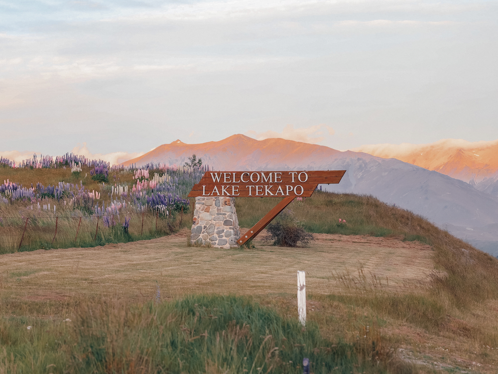 Lake Tekapo Town Entrance Sign - Lake Tekapo - New Zealand