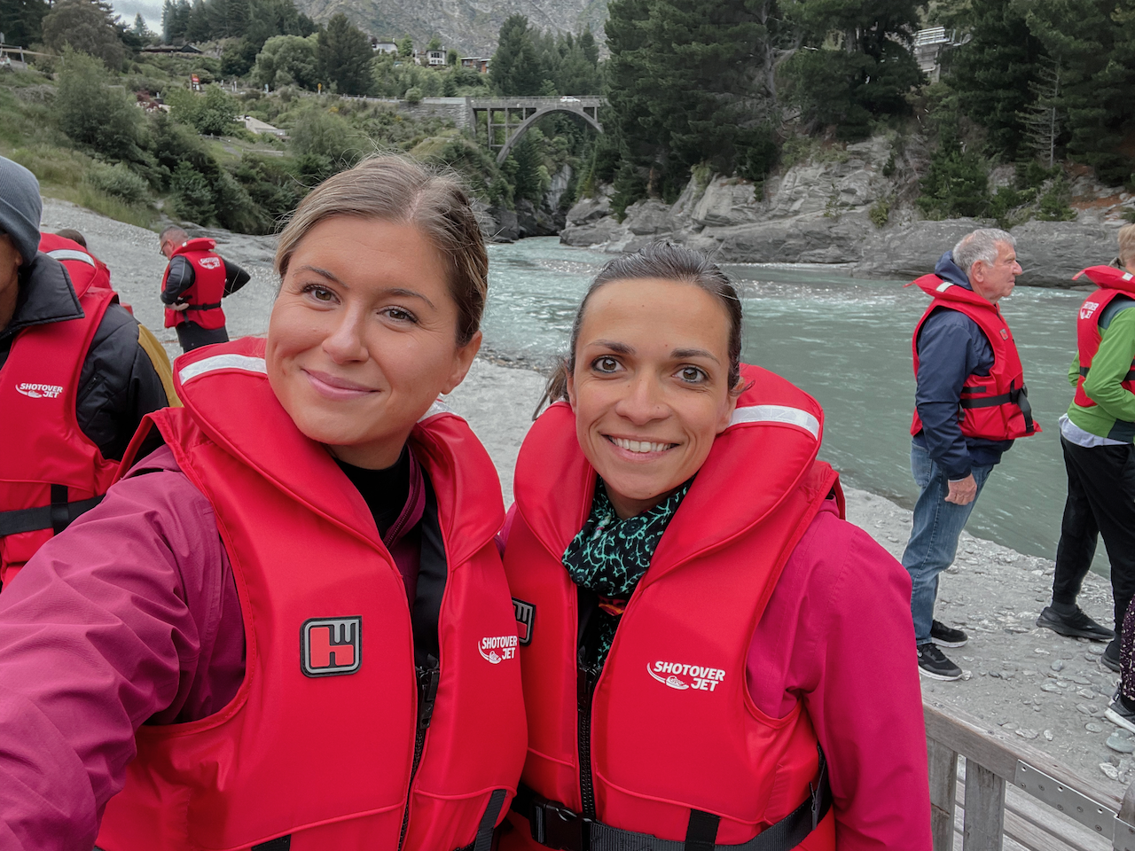 Selfie avant d'embarquer sur le bateau à propulsion - Shotover Jet - Rivière Shotover - Queenstown - Nouvelle-Zélande