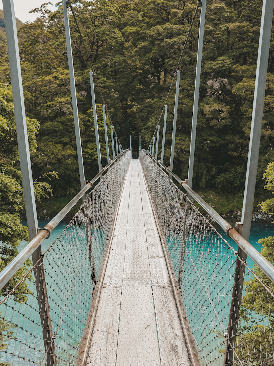 Pont suspendu - Blue Pools - Rivière Makarora - Nouvelle-Zélande