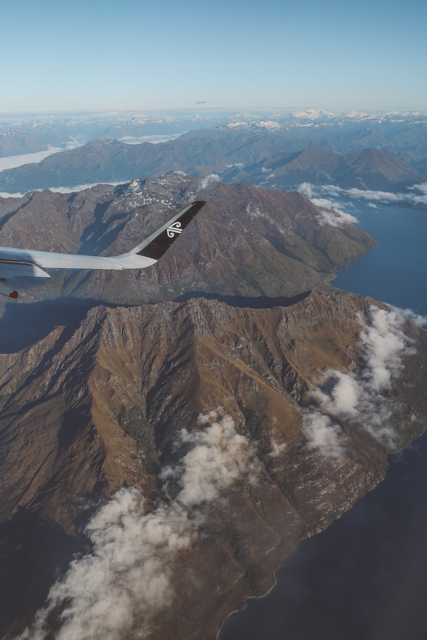 Prises de vues aériennes depuis l'avion - Air New Zealand