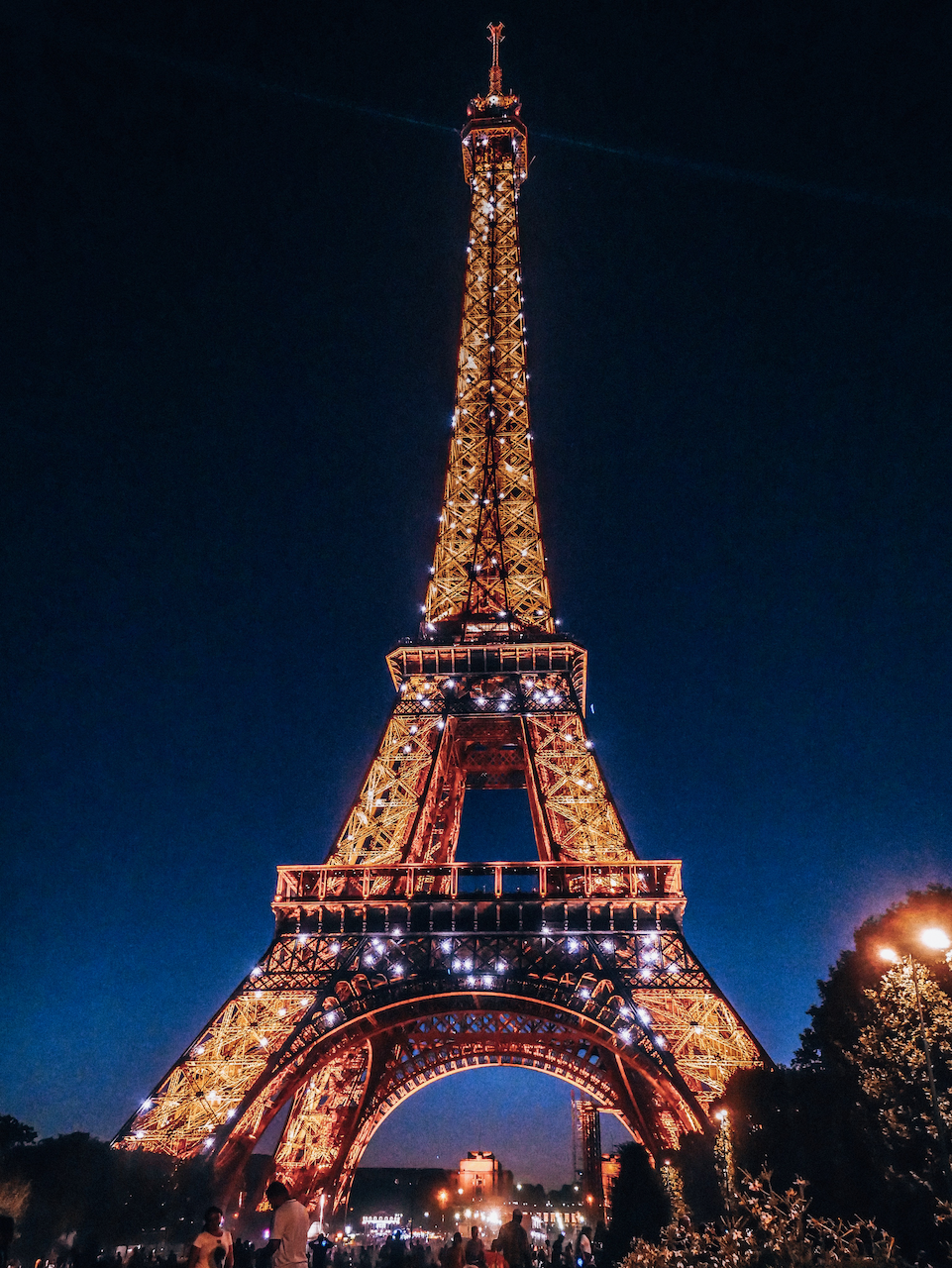 The Eiffel Tower lit up at night - Paris - France