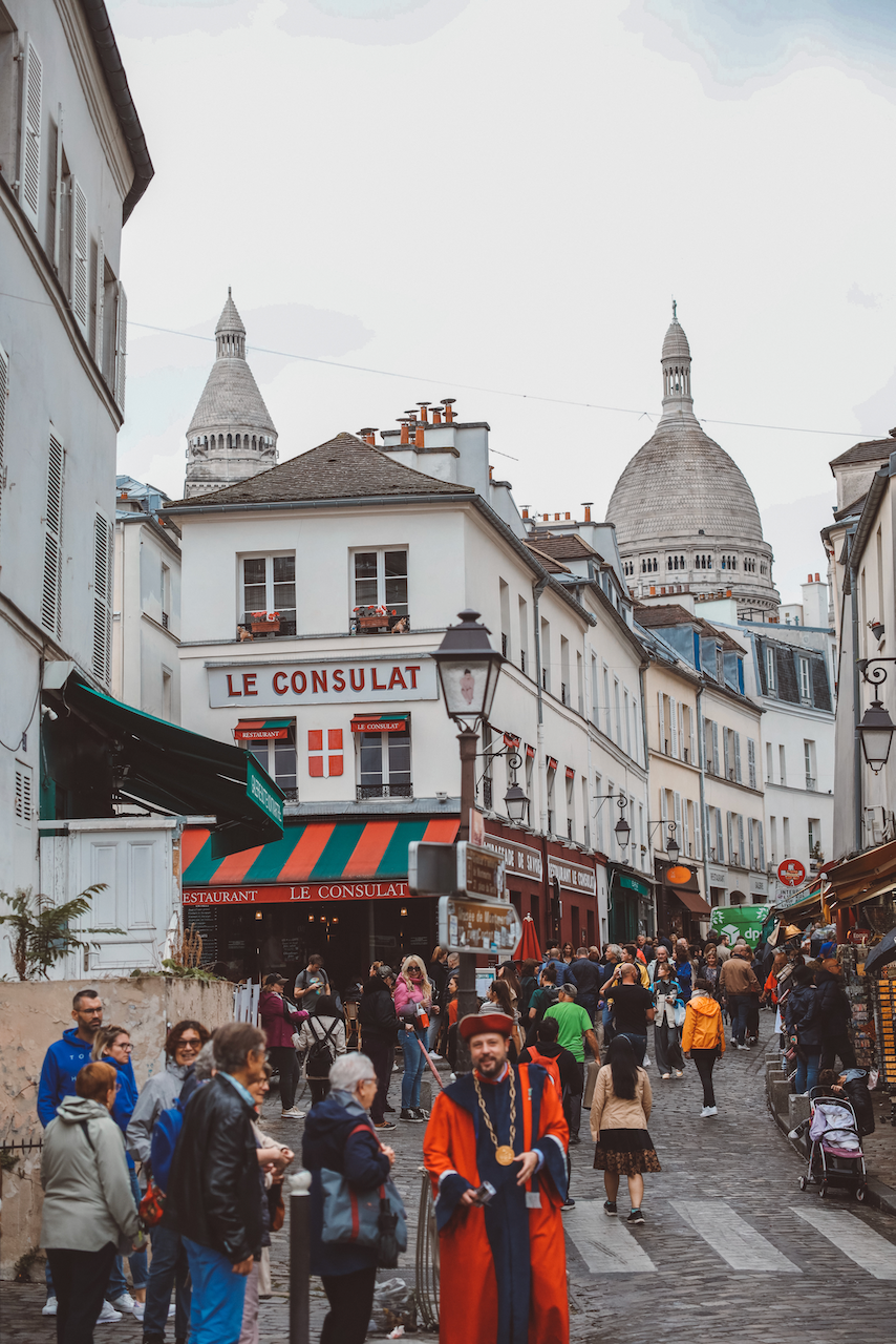Le Consulat and the Sacre-Coeur in the background - Montmartre - Paris - France