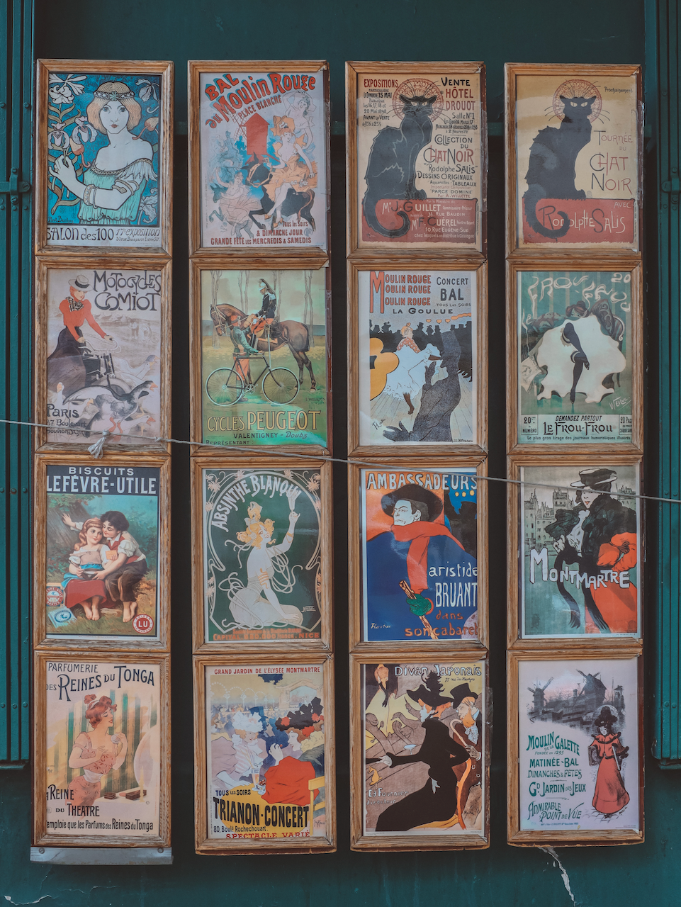 Montmartre vintage signs display in a shop - Paris - France