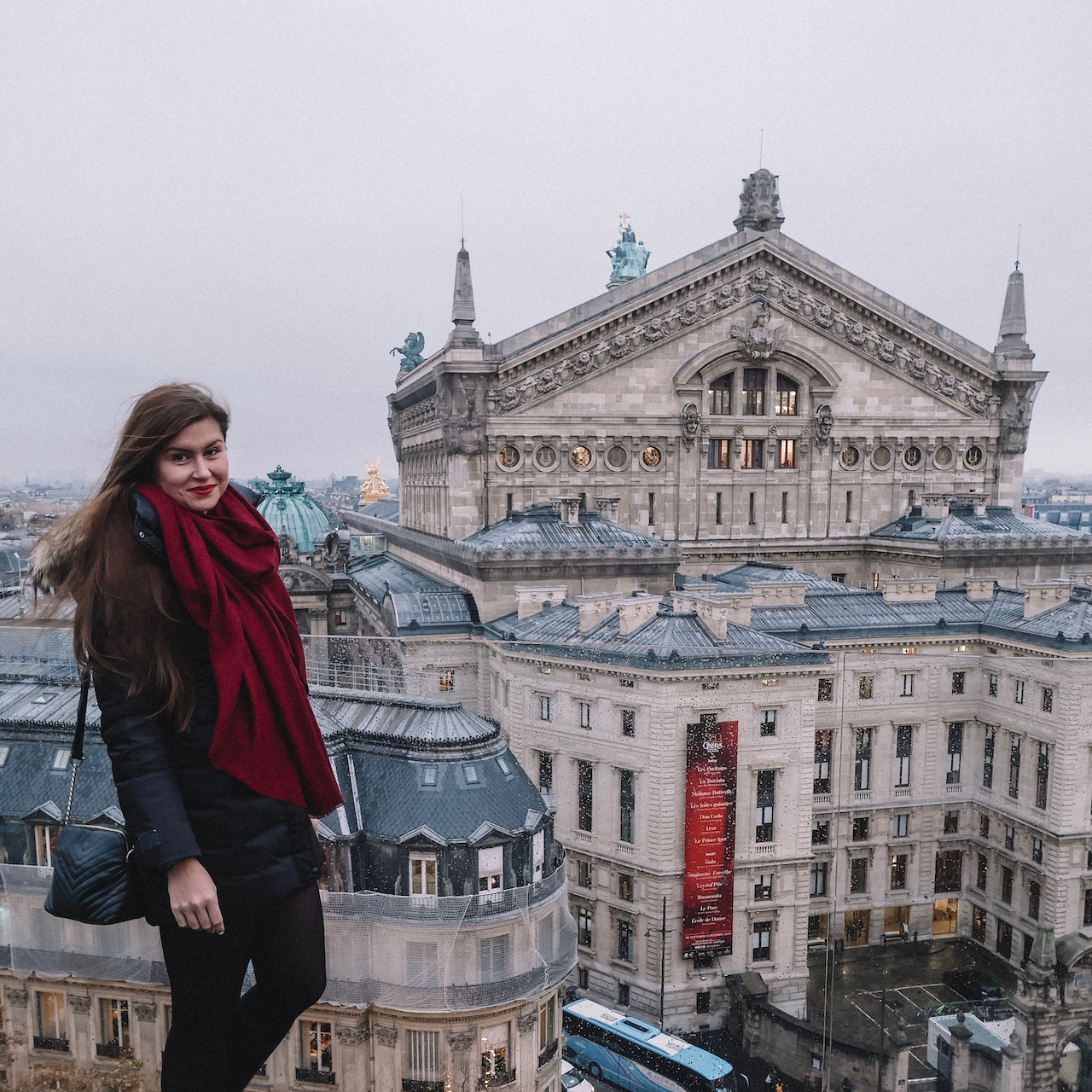 Journée d'hiver sur le toit des galeries Lafayette - Paris - France