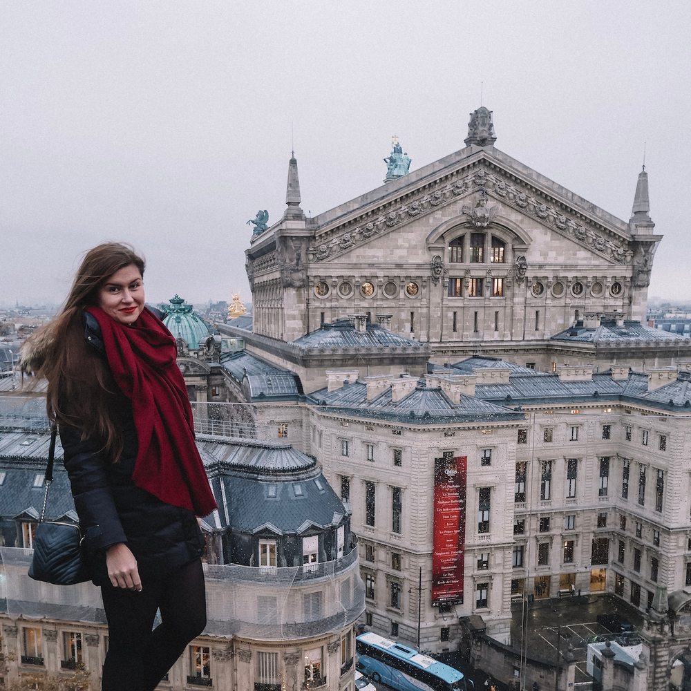 Winter Day on the rooftop of Lafayette Galeries - Paris - France