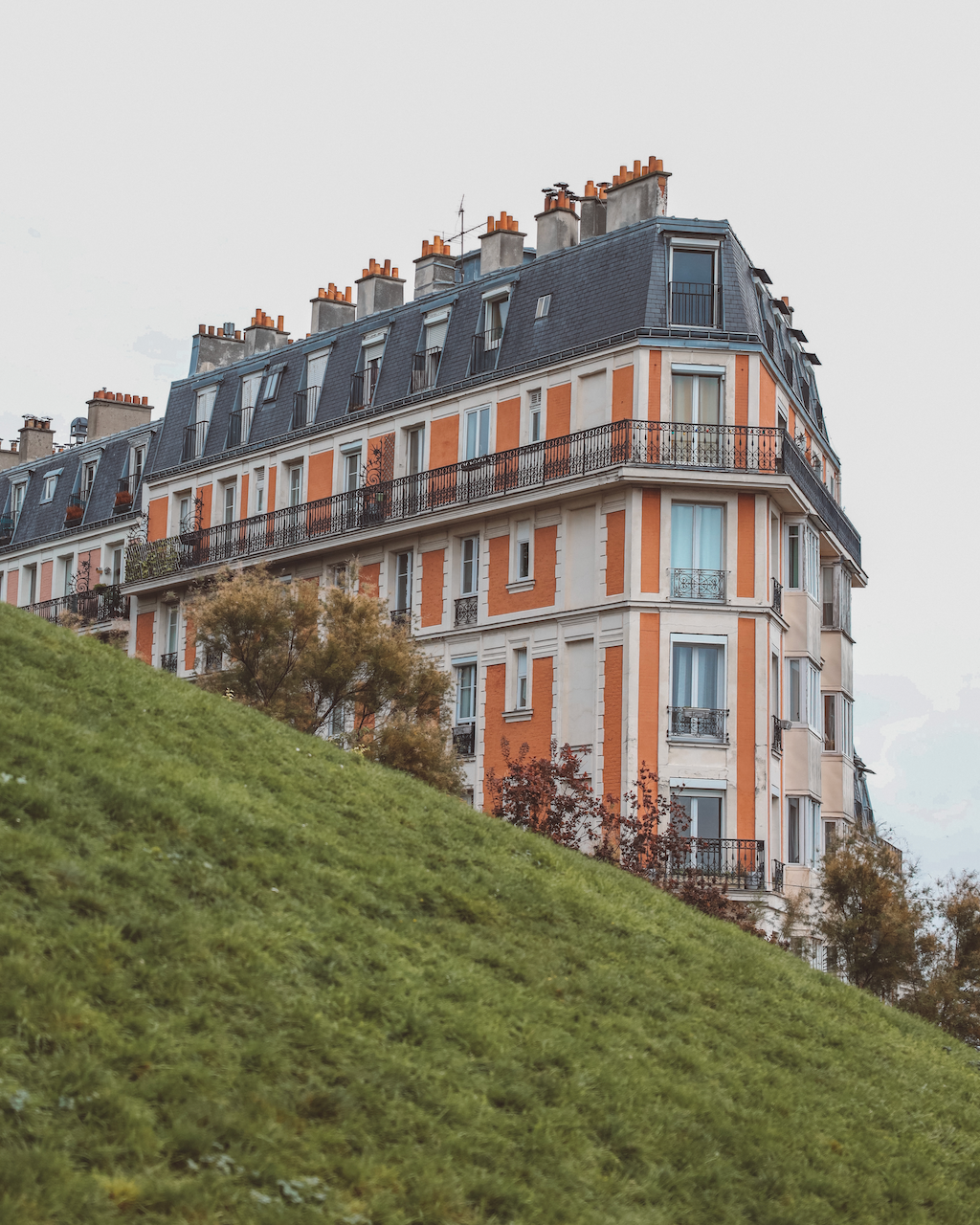 Famous Montmartre building beneath the hill - Paris - France