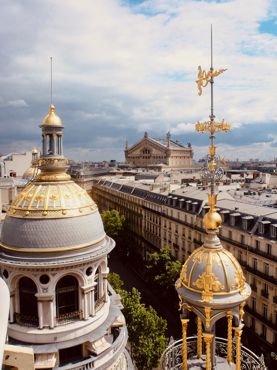 The golden domes on Le Printemps rooftop - Paris - France
