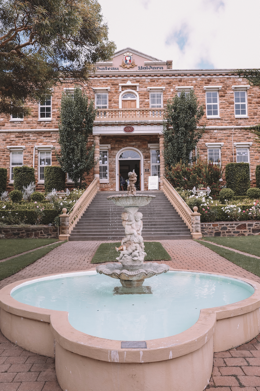 The front entrance and fountain at Chateau Yaldara - Barossa Valley - South Australia (SA) - Australia