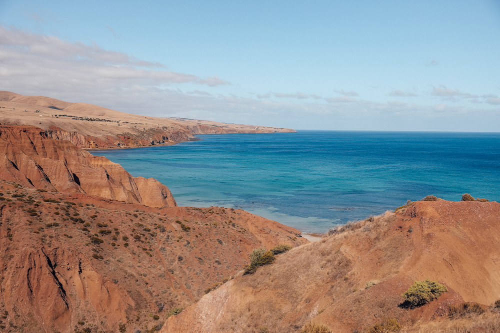Red coloured cliffs of Sellicks - McLaren Vale - South Australia (SA) - Australia
