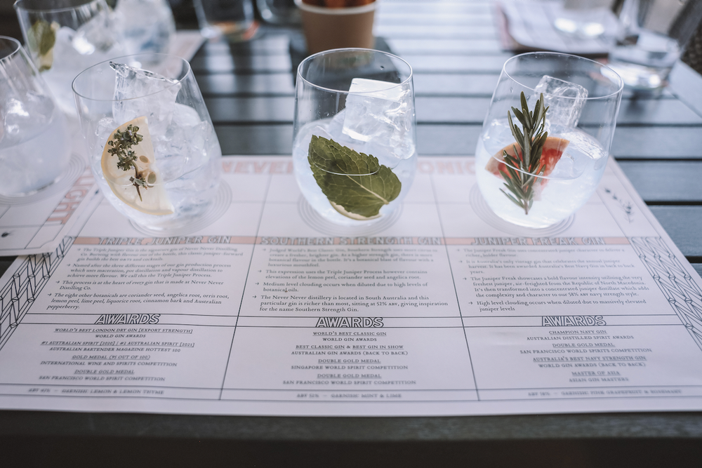 3 Gin Tasting at Never Never Distillery - McLaren Vale - South Australia (SA) - Australia