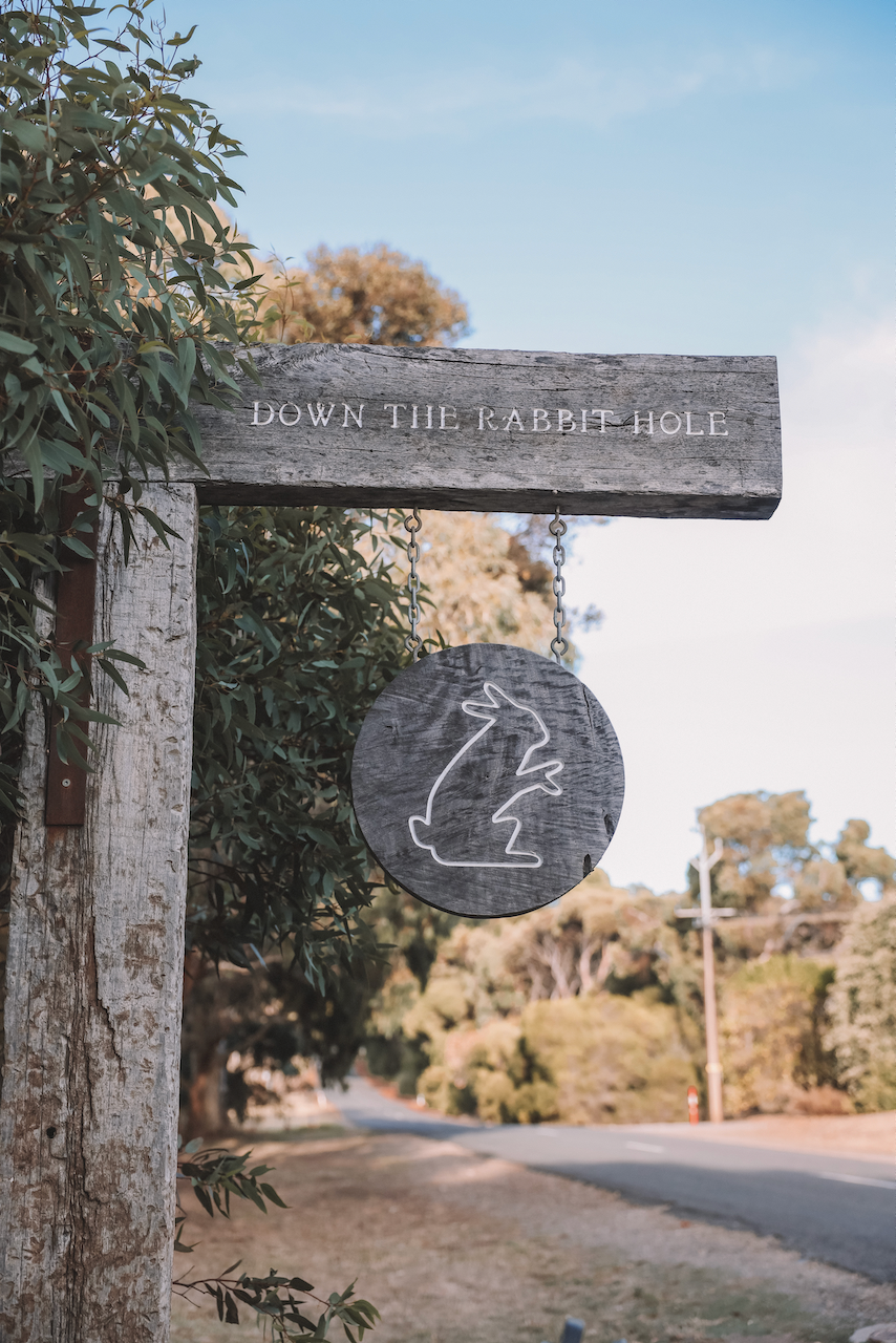 Down the Rabbit Hole Entrance Sign - McLaren Vale - South Australia (SA) - Australia