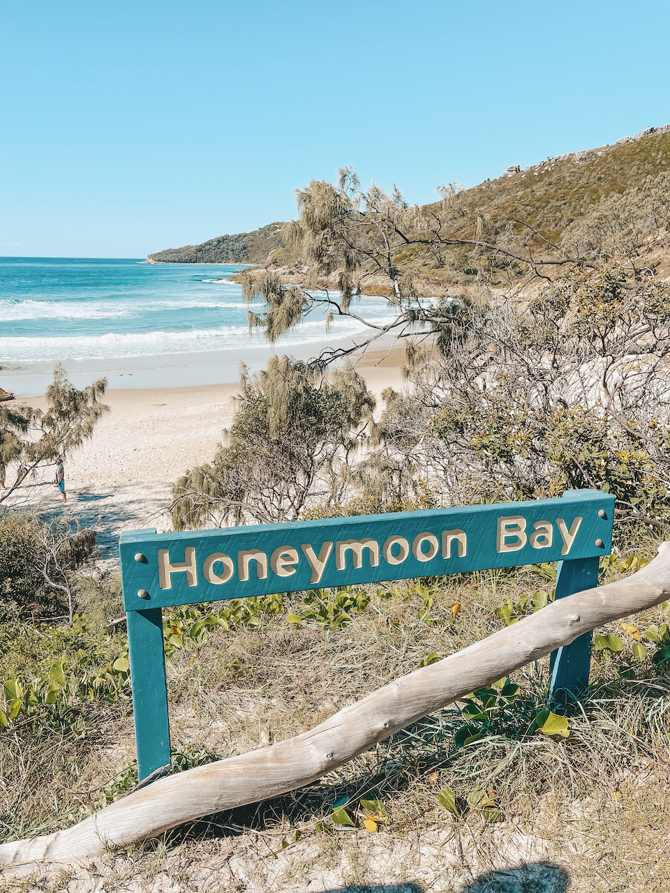 Honeymoon Bay Sign - Moreton Island - Queensland - Australia