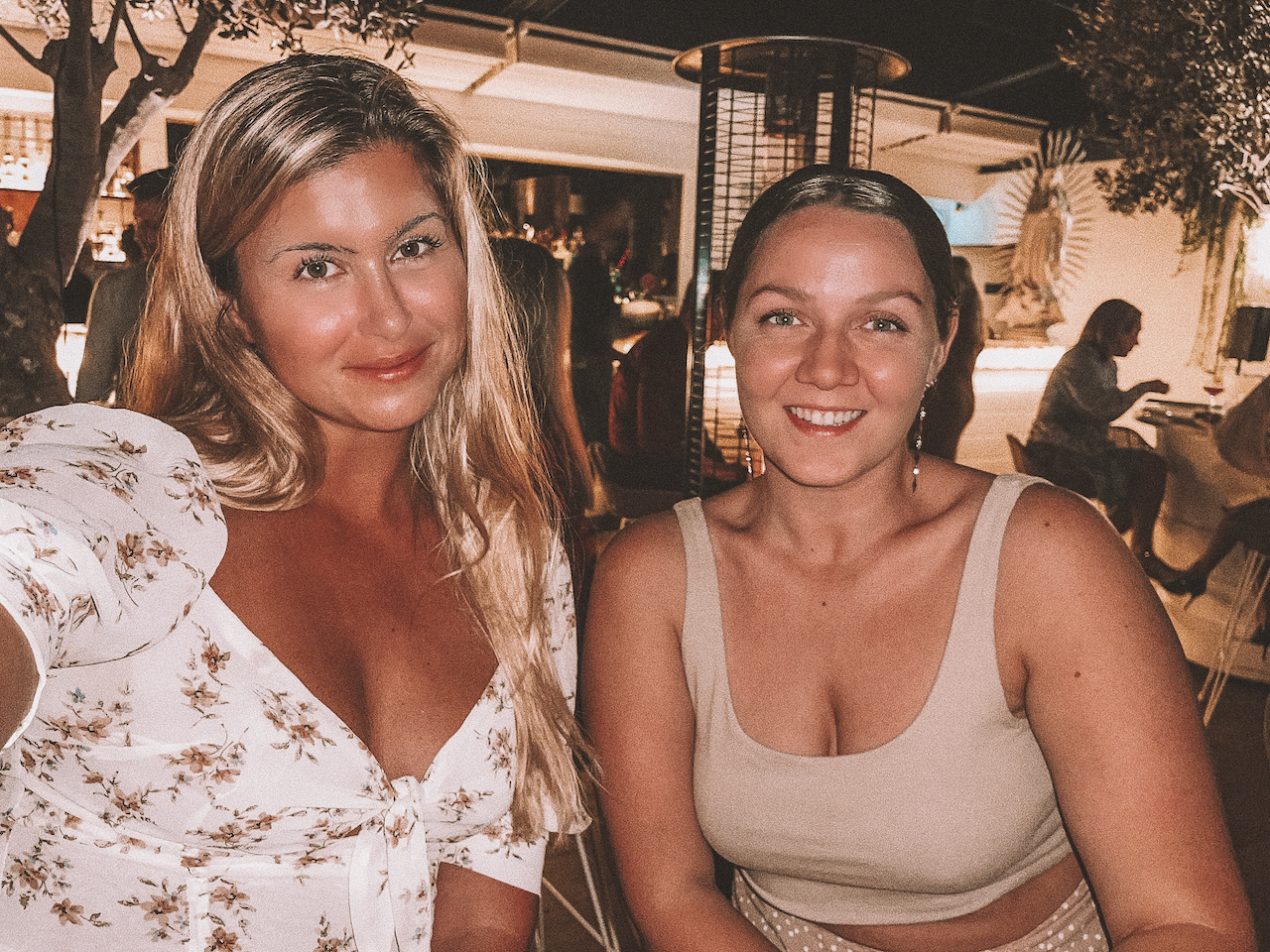 Two blond Canadian friends having dinner at Maya Mexican - Brisbane - Queensland - Australia
