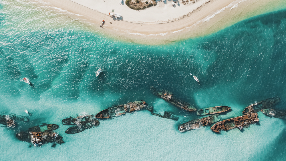 Tangalooma Wreck by Drone - Moreton Island - Queensland - Australia