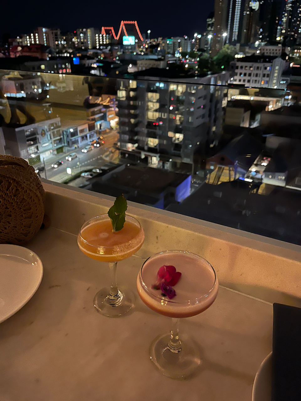 Cocktails and the city lights in the background - Maya Mexican - Brisbane - Queensland - Australia