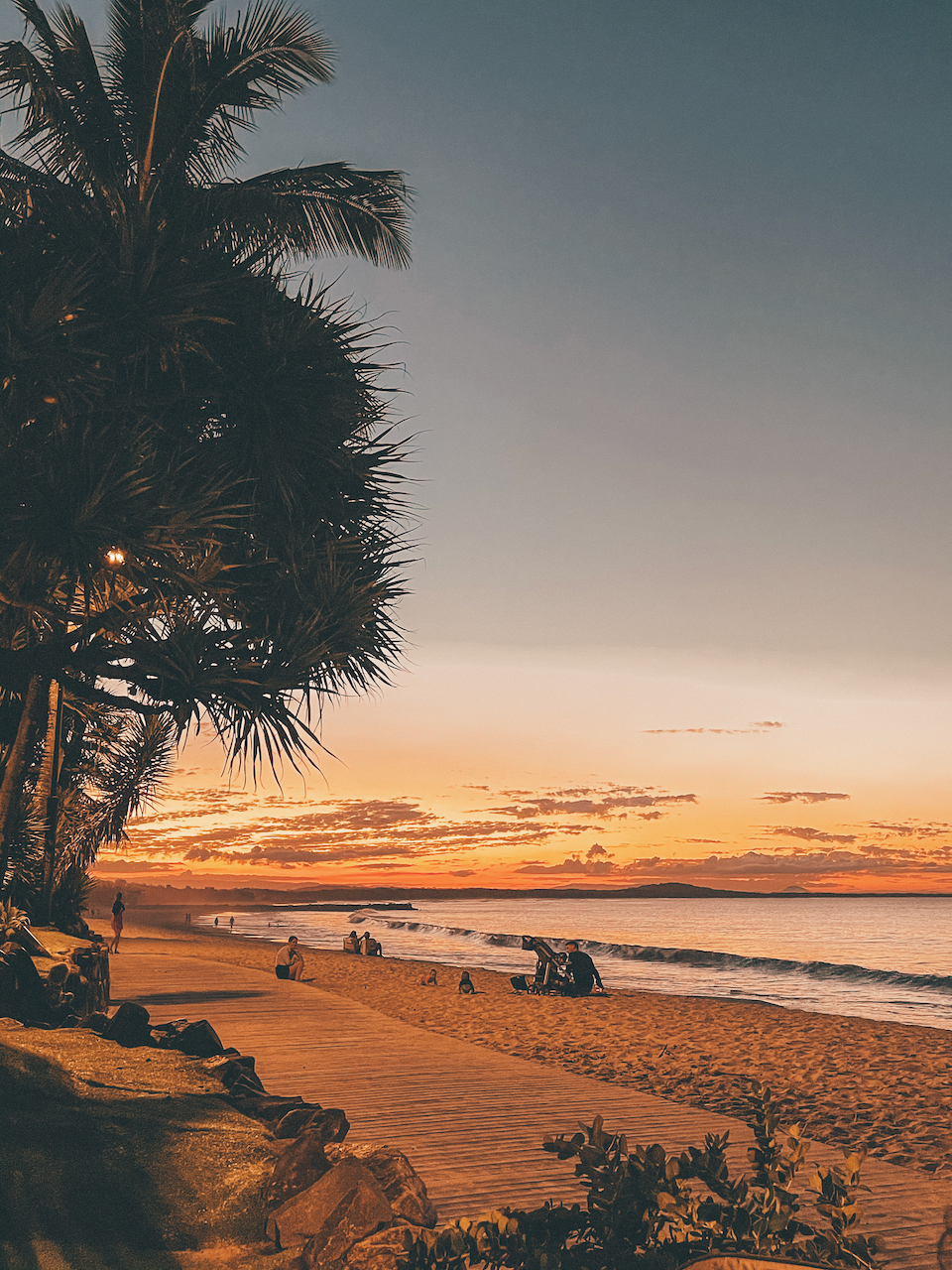 Coucher de soleil sur la plage principale - Noosa - Queensland - Australie