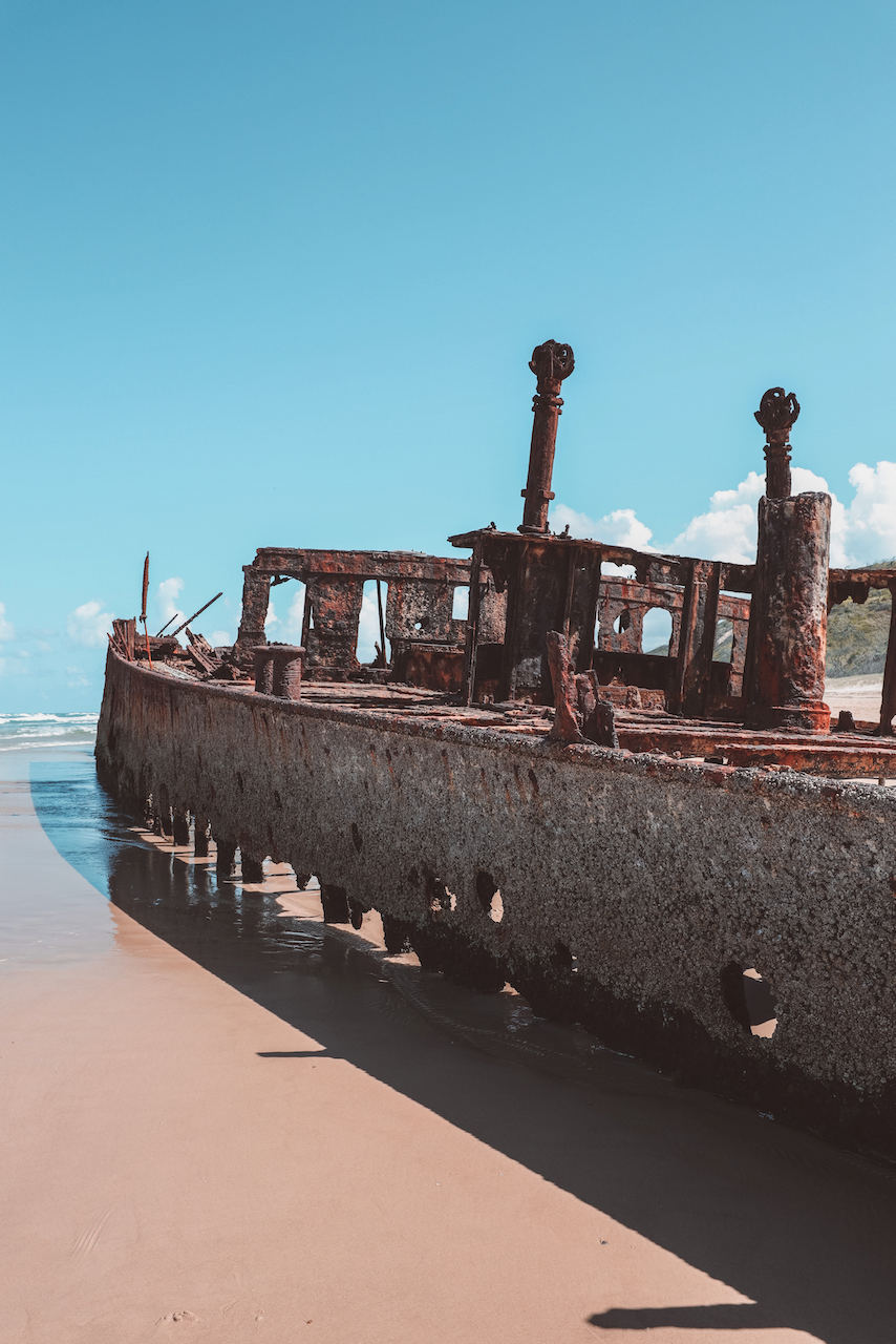 The front of S.S. Maheno Shipwreck - K'gari (Fraser Island) - Queensland - Australia