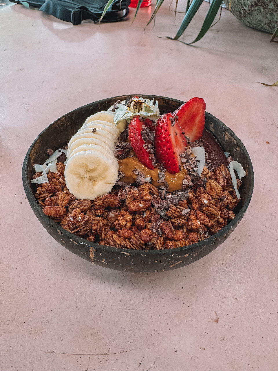 Peanut butter açai bowl from Combi - Byron Bay - New South Wales - Australia