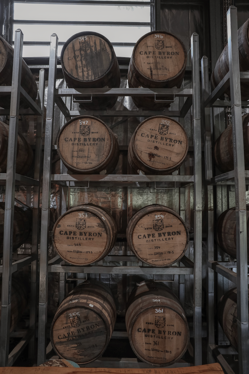 Pile of wooden barrels - Cape Byron Distillery - Byron Bay - New South Wales - Australia