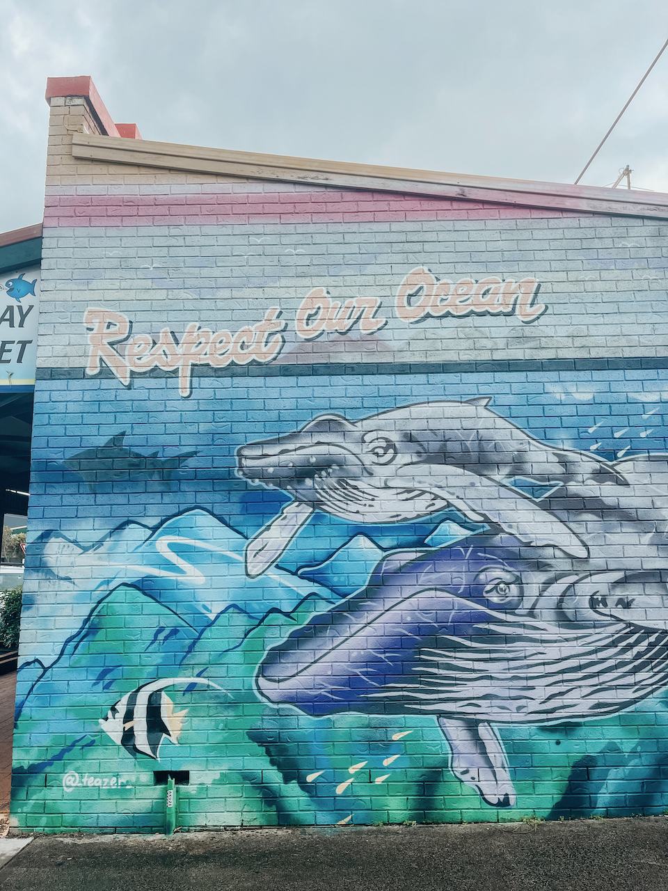 Respect our ocean whale graffiti - Byron Bay - New South Wales - Australia