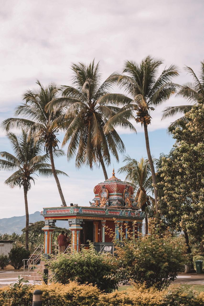 Beautiful Hindu temple and palm trees - Nadi - Viti Levu Island - Fiji