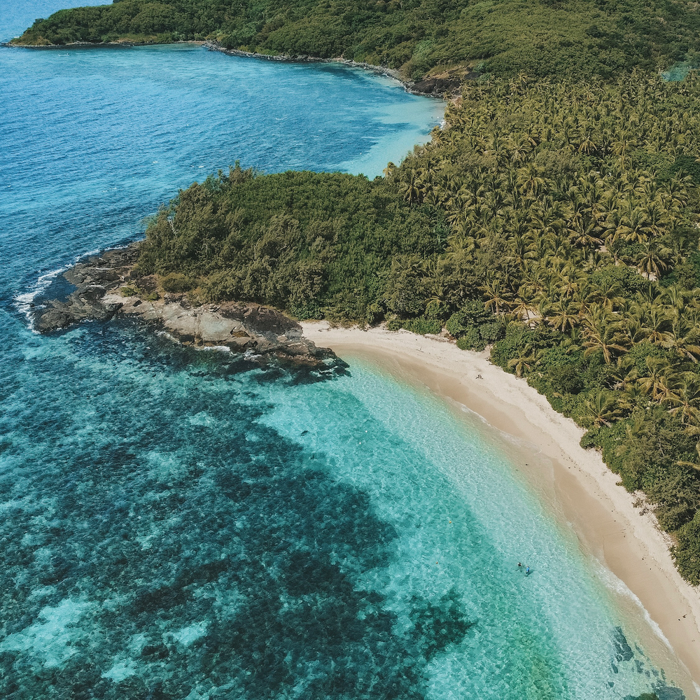 Aerial view of Drawaqa Island - Yasawa Islands - Fiji