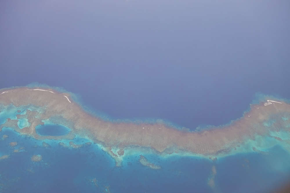 The Rainbow Reef and the Somosomo Strait seen from above - Taveuni Island - Fiji