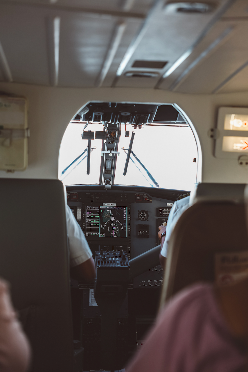 Le cockpit de l'avion - Île de Taveuni - Îles Fidji