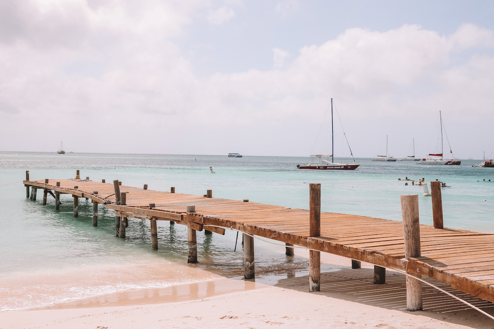 Wooden pier at Palm Beach - Aruba - ABC Islands