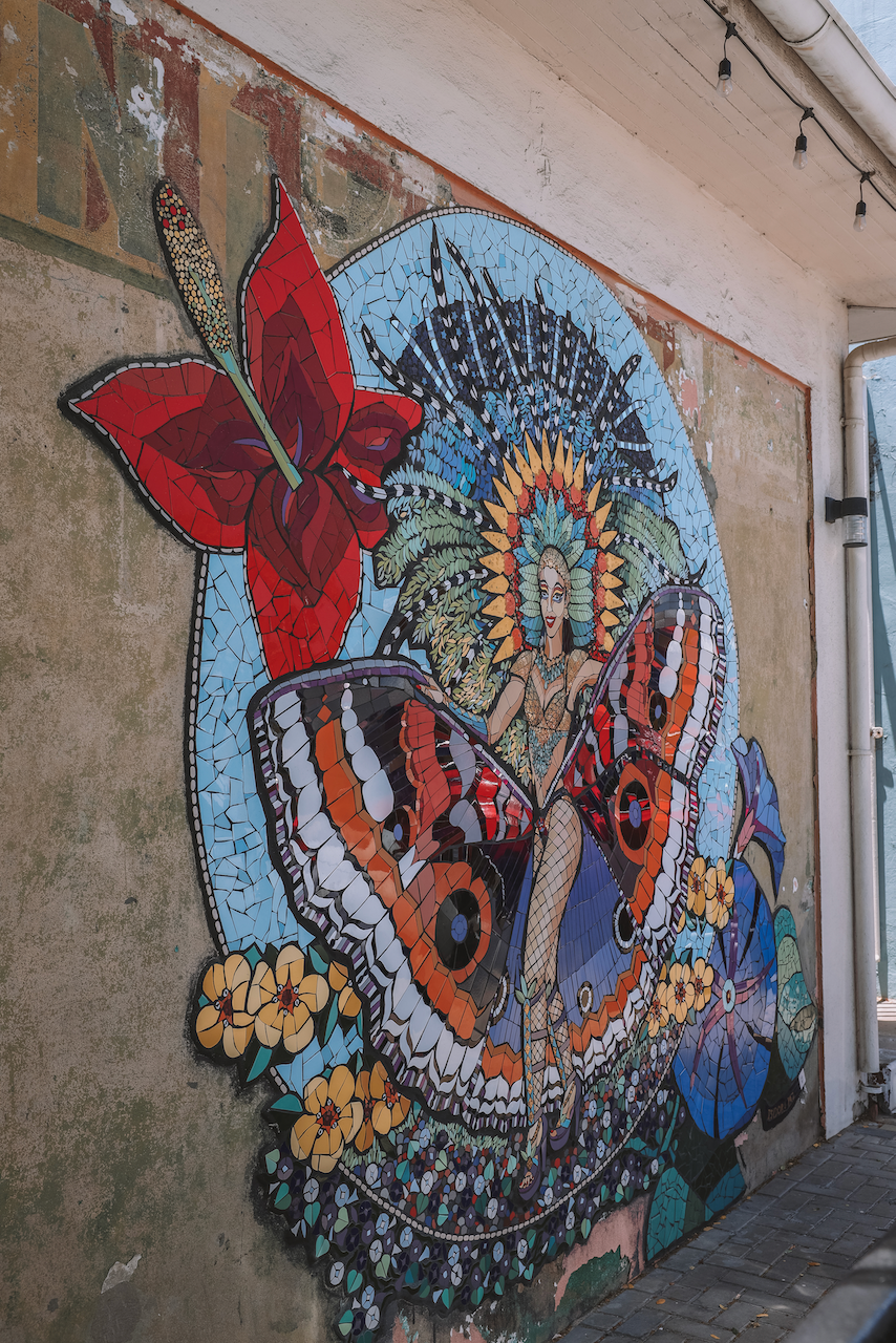 Butterfly mural in San Nicolas - Aruba - ABC Islands