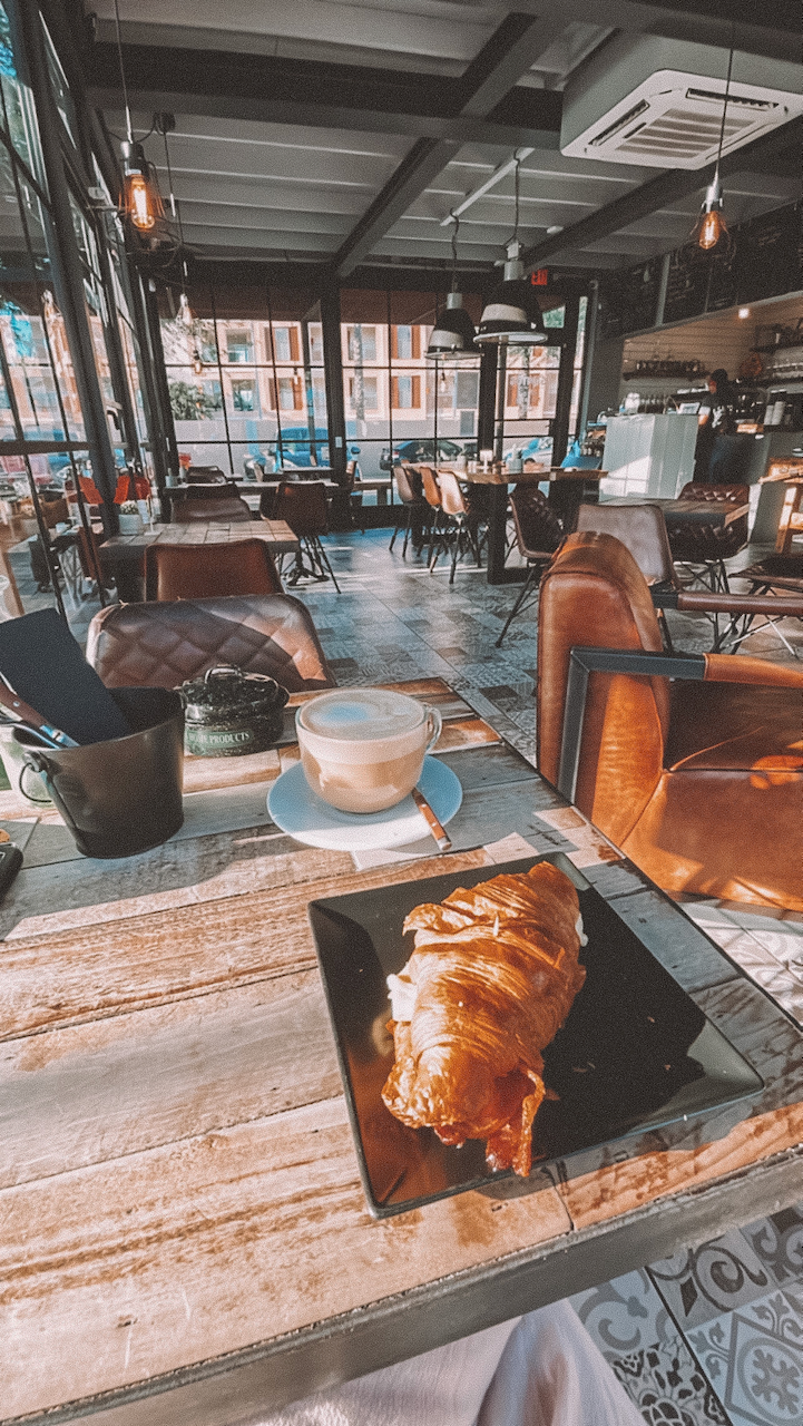 Morning croissant at Santos Coffee with Soul - Aruba - ABC Islands