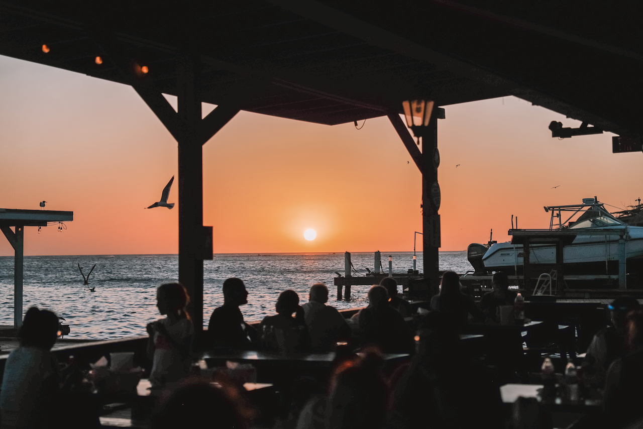Amazing sunset at Zeerover restaurant - Aruba - ABC Islands