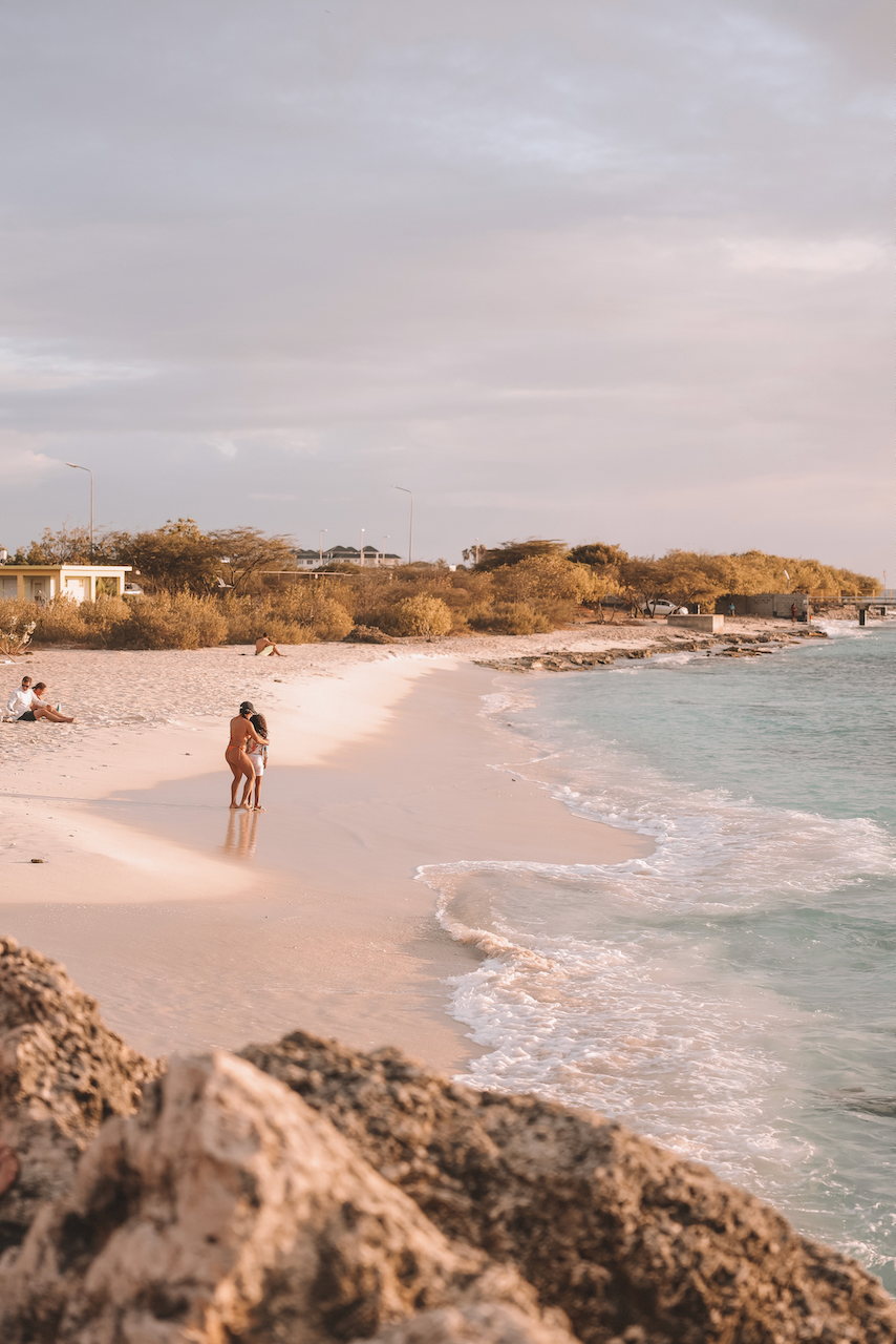 Coucher de soleil à la plage Palu di Mangel - Bonaire - Îles ABC - Caraïbes