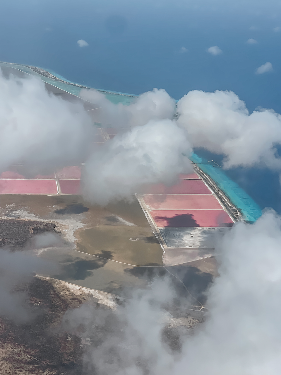 Les lacs roses vus depuis l'avion - Bonaire - Îles ABC - Caraïbes