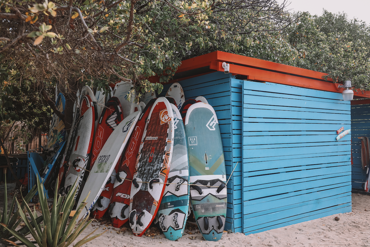 Les planches de surf de Jibe City - Bonaire - Îles ABC - Caraïbes