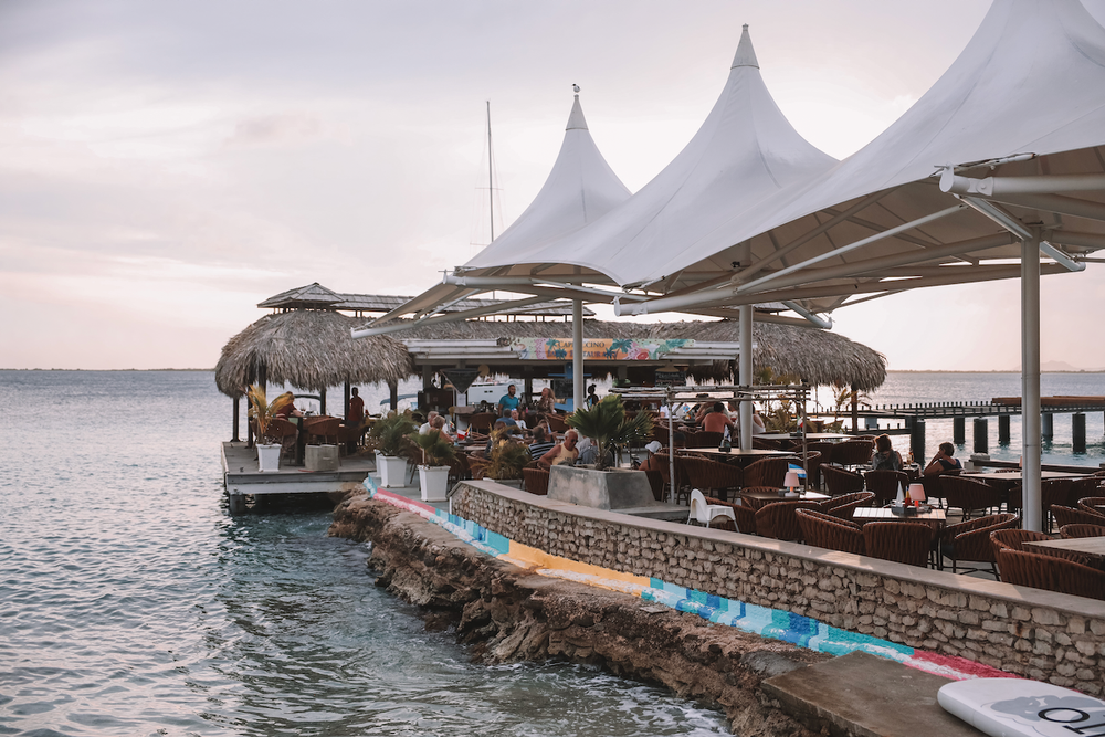 Karels Beach Bar at sunset - Bonaire - ABC Islands