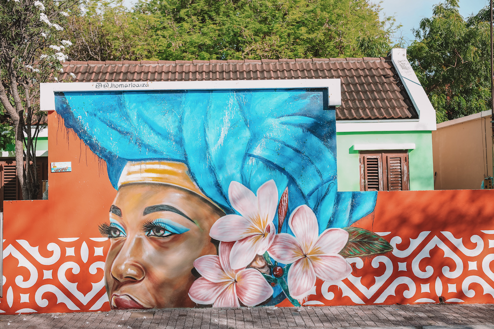 Black woman with blue head piece - Willemstad - Curaçao - ABC Islands