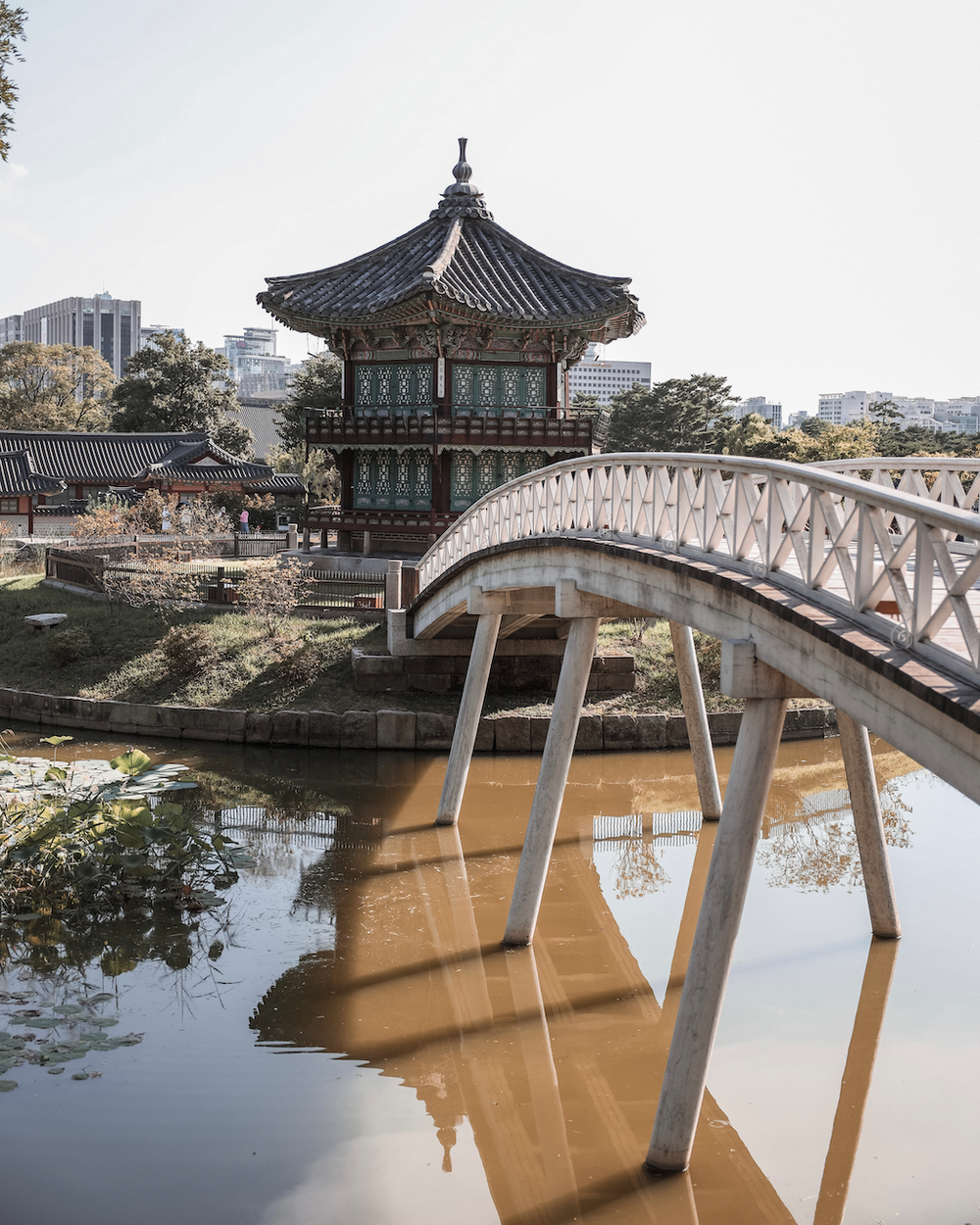 Hyangwonjeong Pavilion and the bridge - Gyeongbokgung Palace - Seoul - South Korea