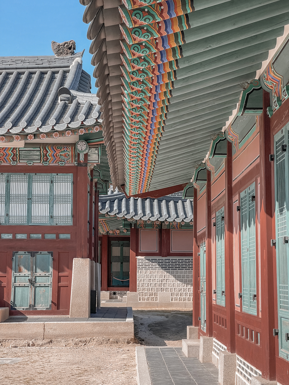 Les détails du toit - Gyeongbokgung Palace - Séoul - Corée du Sud
