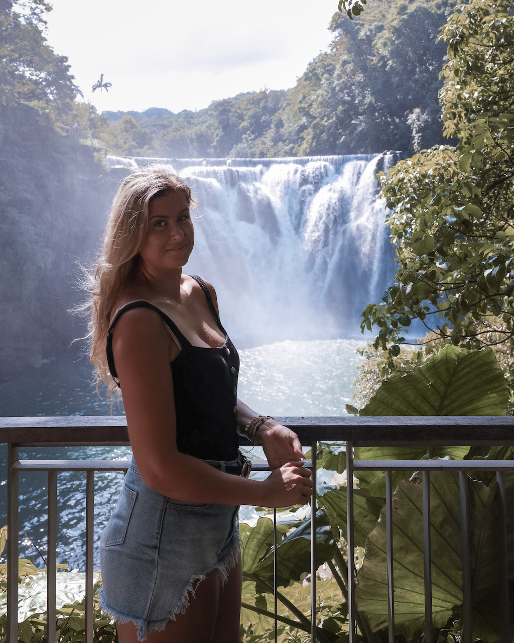 Woman posing in front of Shifen Waterfall - Taipei - Taiwan