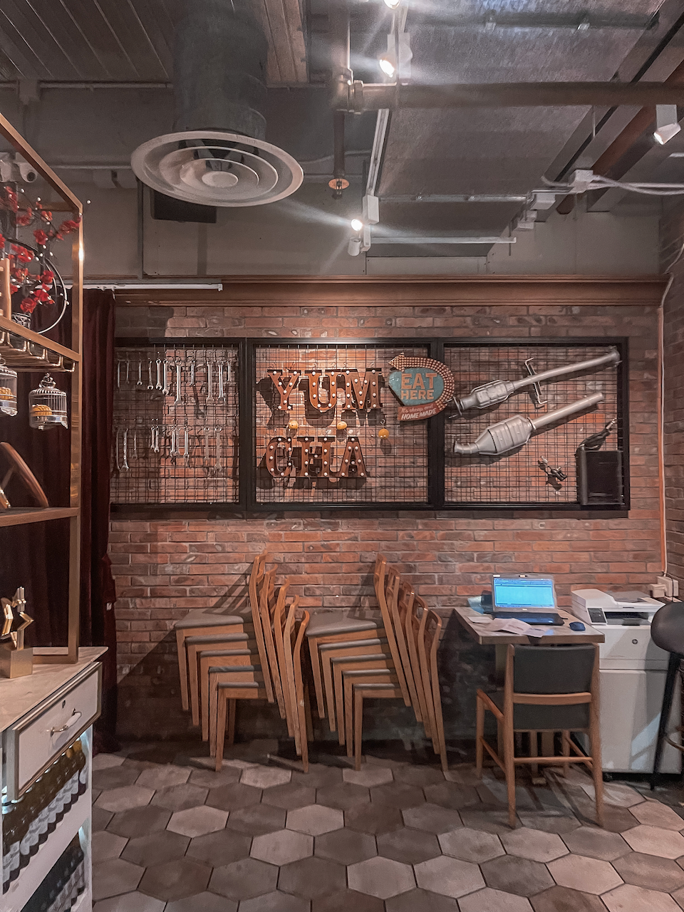 Inside the entrance of Yum Cha - Hong Kong