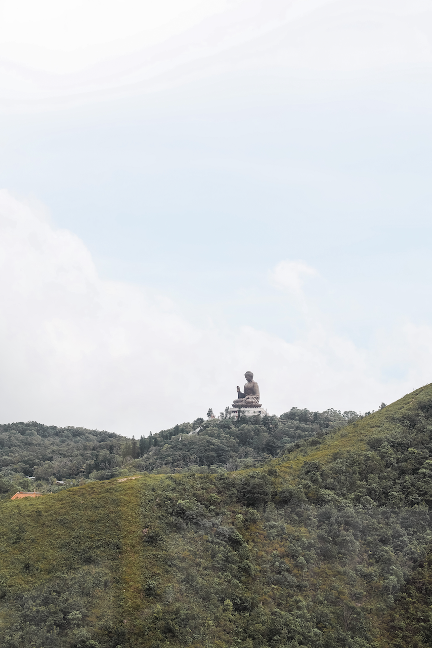 Tian Tan Big Buddha seen from the mountains - Hong Kong
