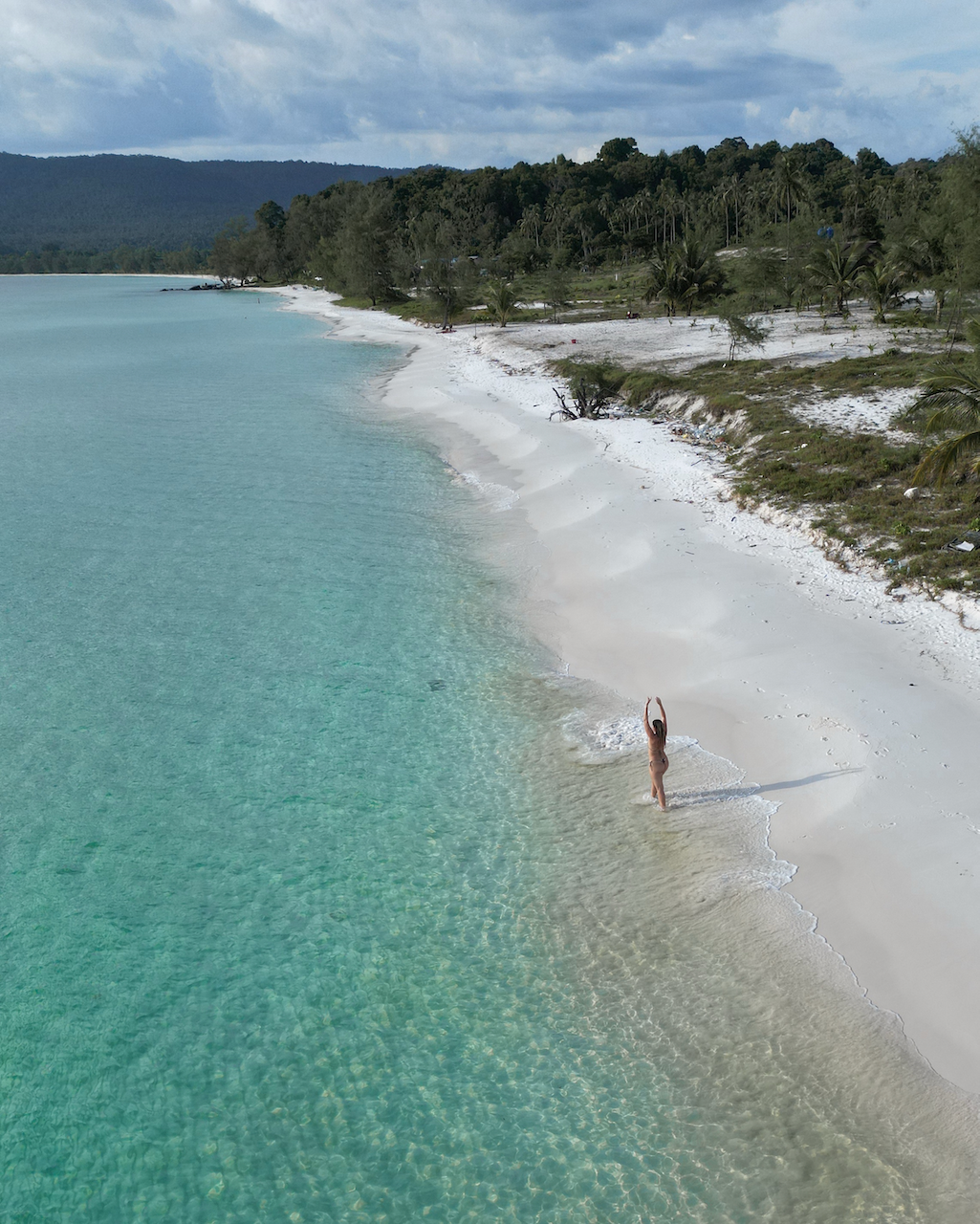 Alone on Sok San Beach - Drone Shot - Koh Rong - Cambodia