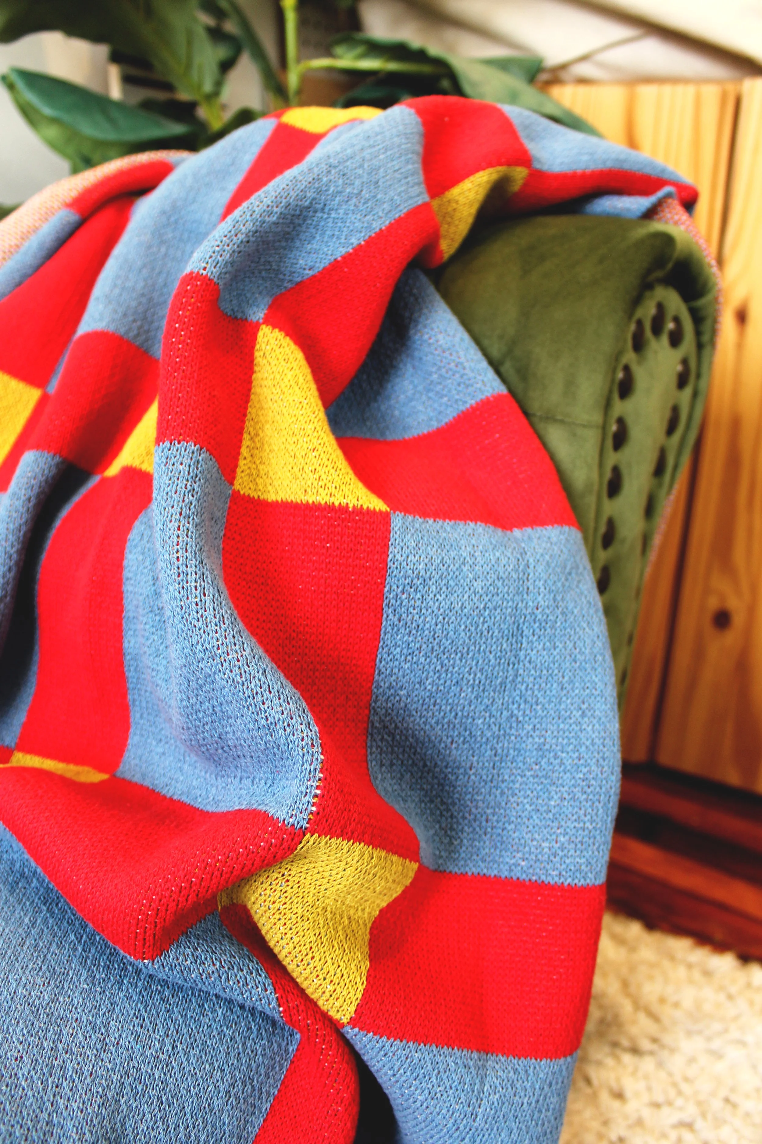 Knit blanket -GINGHAM KNIT BLANKET in CHERRY CRISP IMG_2702.JPG